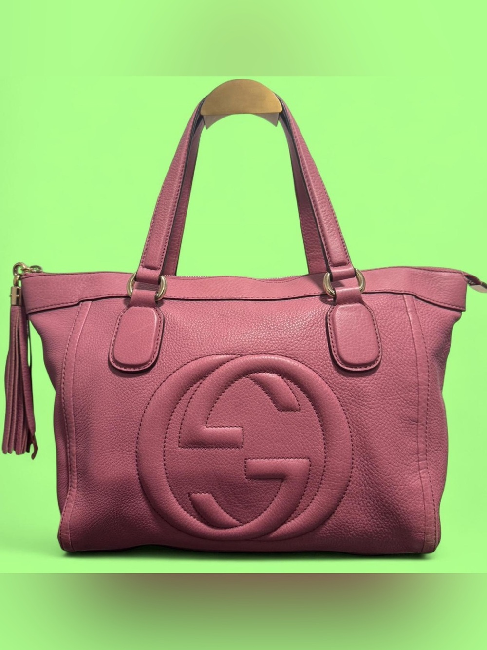 Gucci Rose Leather Tote Bag